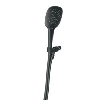 Regadera de teléfono con soporte, negro, FOSET RIVIERA