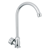 Llave individual fregadero,ABS,cuello curvo,hexagonal, BASIC