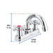 Mezcladora 4" para lavabo, cuello curvo, manerales cruceta