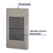 Placa armada acero inox 2 interruptores 1.5 módulos, Lisboa
