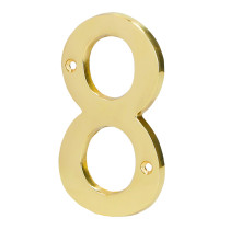 Número 8 de latón sólido 4", latón brillante, HERMEX