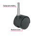 Rodaja tipo yoyo de 40 mm con espiga para madera, FIERO