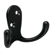 Gancho doble tipo perchero, 7 cm, negro, HERMEX