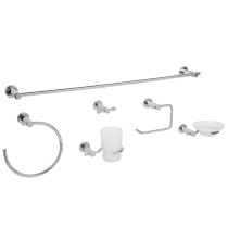 Juego de 6 accesorios para baño acabado cromo, FOSET ELEMENT