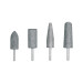 Juego de 4 piedras montadas zanco 1/4", acero inoxidable