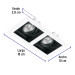 Luminario empotrable con 2 spots dirigibles, blanco, VOLTECK