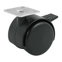 Rodaja tipo yoyo de 50 mm con placa, con freno, FIERO