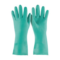 Guantes para manejo de solventes, nitrilo, verdes