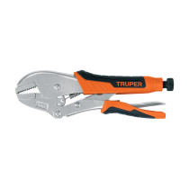 Pinza de presión 10" mordaza recta mango de vinil, TRUPER