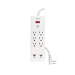 Multicontacto 6 entradas, 2 USB A + 2 USB C, blanco, VOLTECK