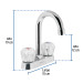 Mezcladora 4" para lavabo, cuello bar, manerales de acrílico