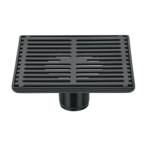 Resumidero cuadrado 6" x 6", acero inoxidable, negro, AQUA