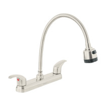 Mezcladora 8" p/fregadero, flexible, palanca, satín, AQUA
