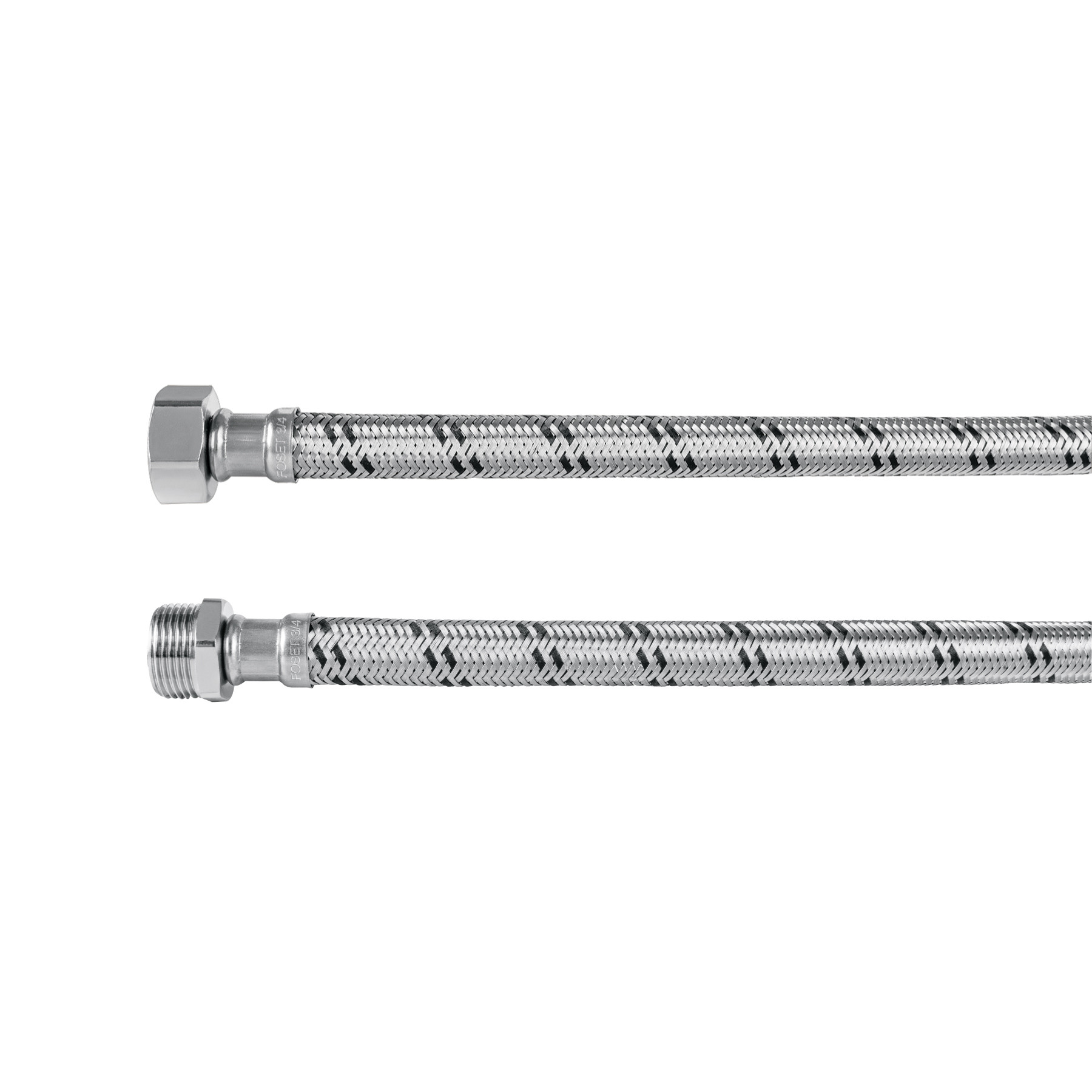 Manguera para boiler, acero inox. 3/4"H x 3/4"M, 60 cm