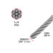 Metro de cable flexible 3/16" de acero 7x19 hilos, 300 m