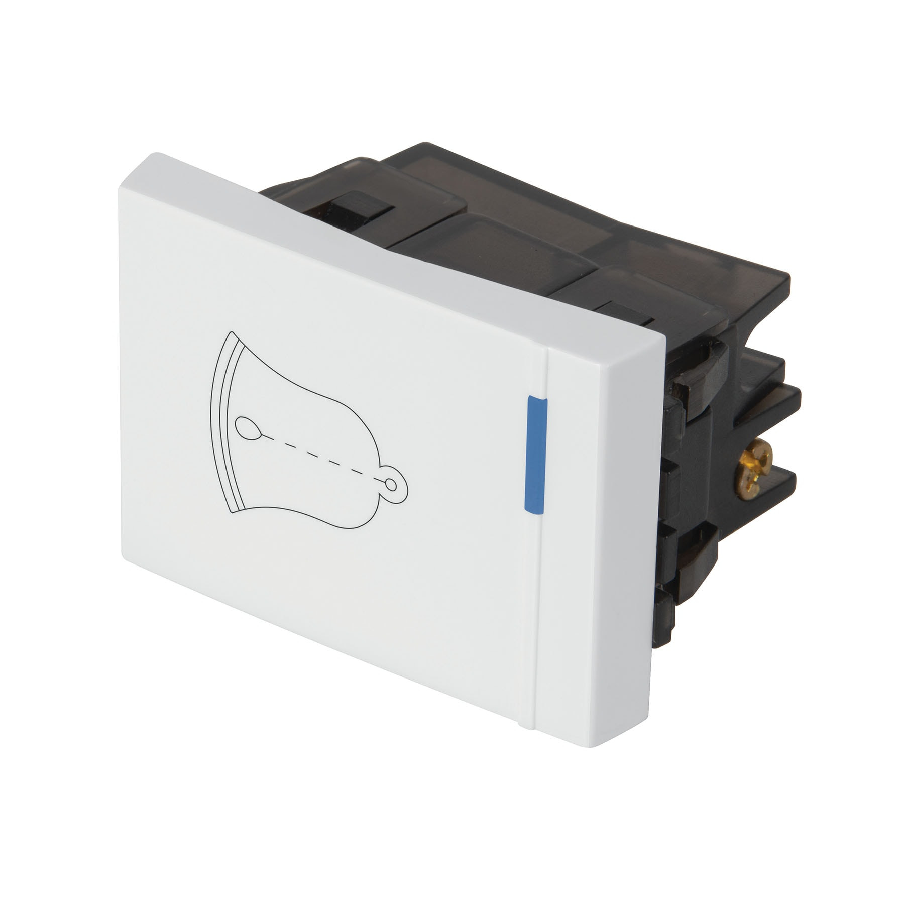 Interruptor para timbre, 1.5 módulos, línea Española, blanco