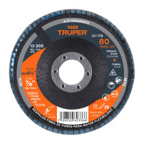 Disco laminado 4-1/2", grano 80 centro 7/8", fibra, TRUPER