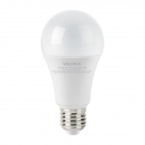 Lámpara LED tipo bulbo A19 6 W luz cálida, caja, Volteck