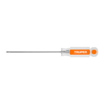 Desarmador de cruz 1/8" x 4" mango de acetato, TRUPER