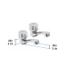 Juego llaves individuales lavabo, ABS, hexagonal, BASIC