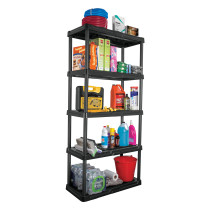 Estante plástico 5 repisas capacidad 35kg, 92x43x185, PRETUL