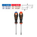 Dúo de desarmadores 1/4" x 4" mango Comfort Grip, TRUPER