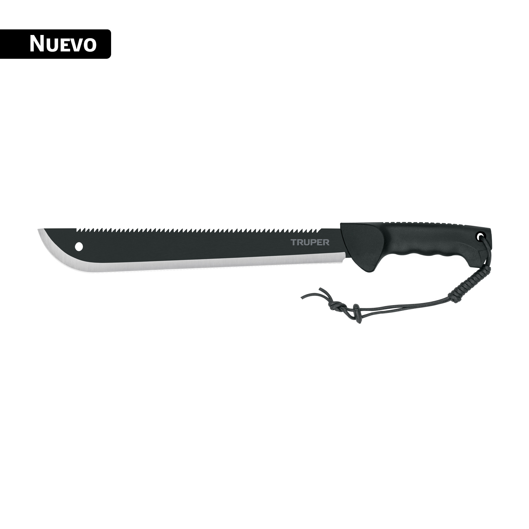 Machete doble filo 14", cacha inyectada, con funda, TRUPER