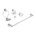 Juego de 6 accesorios para baño redondos, cromo, FOSET AQUA