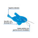 Sapo 3" para WC, PVC azul, cadena plástica, FOSET BASIC