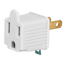 Bolsa con 2 adaptadores 3 a 2 blancos, VOLTECK