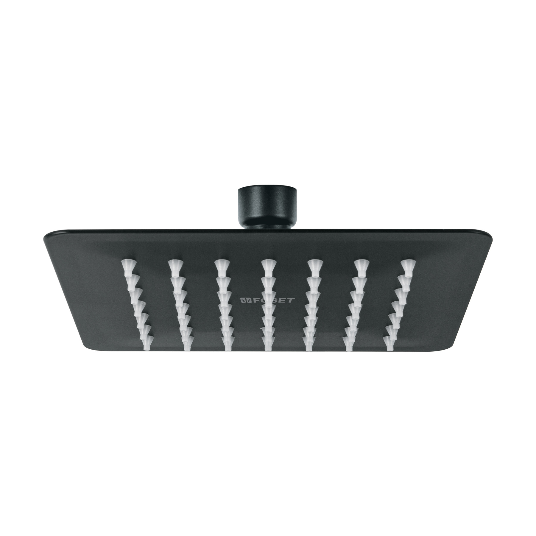 Regadera cuadrada 6", acero inox, sin brazo, negro, TÚBIG