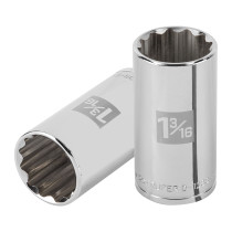 Dado largo de 1-3/16" 12 puntas, cuadro 1/2", TRUPER