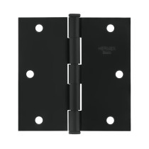Bisagra cuadrada 3-1/2", negro mate, cabeza plana, BASIC