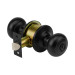 Cerradura pomo, negro, oval, baño, HERMEX
