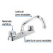 Mezcladora 8" fregadero cromo, cuello corto,compresión,BASIC