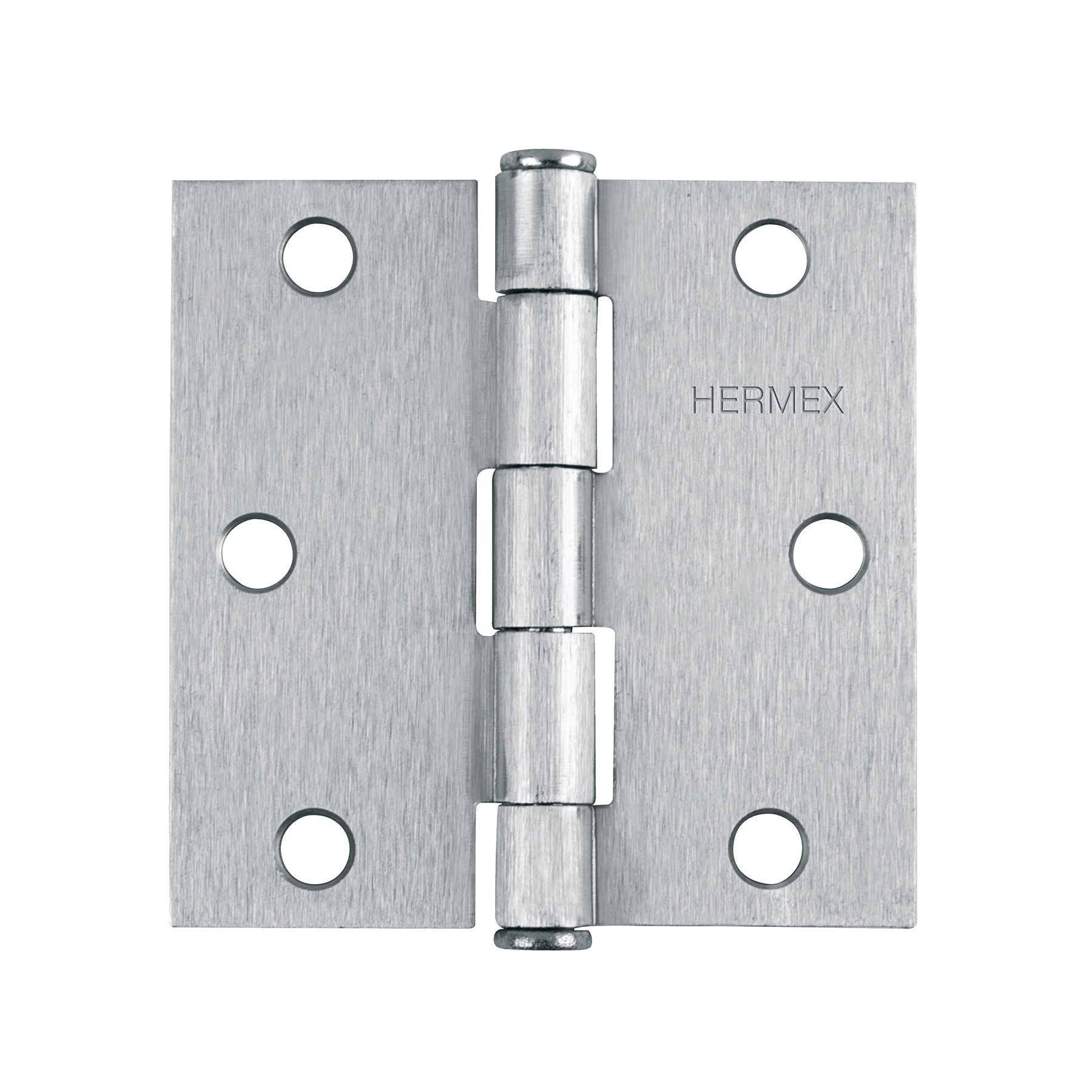 Bisagra cuadrada 3", satinado, cabeza plana, HERMEX