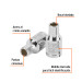 Dado de 3/16", 12 puntas, cuadro 1/4", TRUPER
