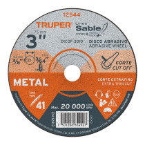 Disco abrasivo de corte preciso metal 3" x 1 mm, TRUPER