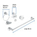 Juego de 6 accesorios para baño redondos, cromo, FOSET AQUA