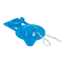 Sapo 2" para WC, PVC azul, cadena plástica, FOSET BASIC