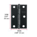 Bisagra rectangular 3-1/2 x 2-1/8", acero negro mate, HERMEX