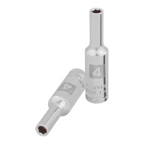 Dado largo de 4 mm, 6 puntas, cuadro 1/4", TRUPER