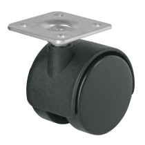 Rodaja tipo yoyo de 40 mm con placa, sin freno, FIERO