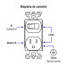 Placa armada interruptor y contacto, línea Standard, blanco