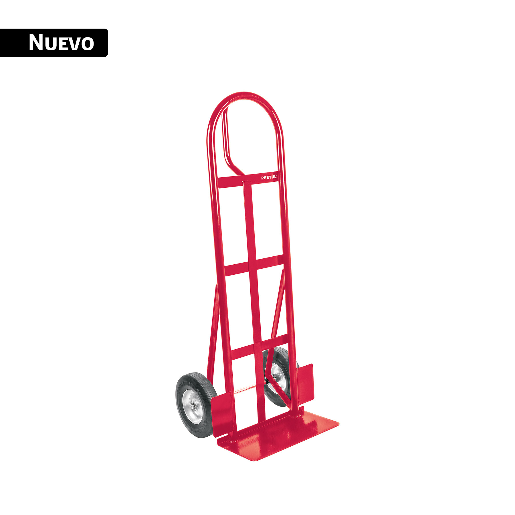 Diablo de carga de 370 kg, ruedas de hule sólido, asa "D"
