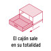 Bolsa con 2 correderas extensión 50 cm p/cajón, ancho 4.5 cm