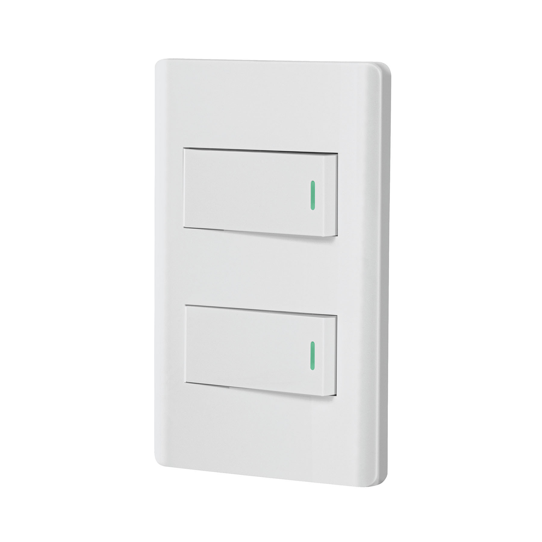 Placa armada blanca 1 interruptor y 1 de 3 vías 1 mód,Lisboa