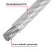 Metro de cable rígido 3/32" acero 7x7 recubierto PVC, 300 m