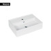 Lavabo de porcelana de sobreponer rectangular, blanco, FOSET