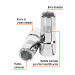 Dado largo de 7/8", 6 puntas, cuadro 3/4", TRUPER